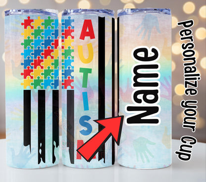 Autism Awareness Insulated Tumbler Cup - Add Your Name