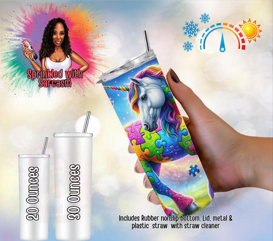 Unicorn Autism Awareness Insulated Tumbler Cup - Add Your Name