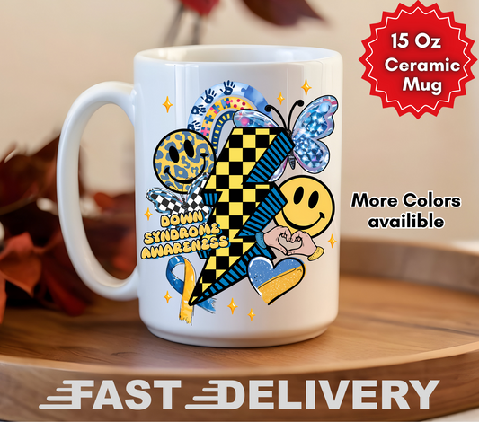 Down Syndrome Awareness 15oz Ceramic Mug - Add Your Name