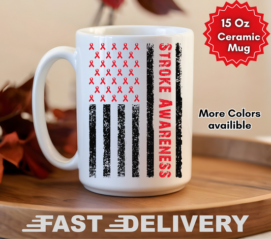 Stroke Awareness 15oz Ceramic Mug - Add Your Name