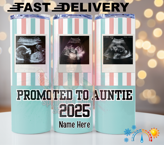 Custom Gender Reveal Insulated Tumbler Cup - Add Your Ultra Sound Photos
